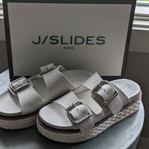 J/Slides leather platform sandals
